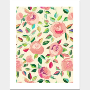 Pastel Roses in Blush Pink and Cream Posters and Art